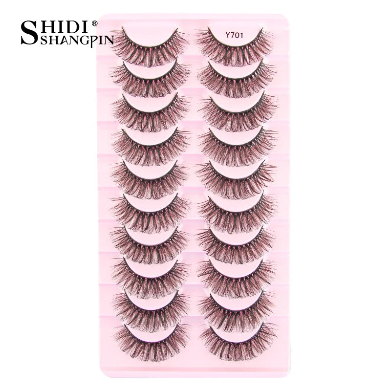 SHIDISHANGPIN 5/10Pairs False Lashes Cat Eye Eyelashes Eyelash Extension 3D Mink Half Lashes Natural Makeup faux Cils maquiagem - Blinksy